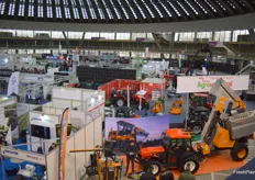 The Agro Belgrade 2023 exhibition hall with different machinary on display.